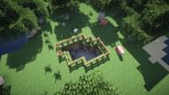 A villager carrying out a mining chore (Image via Mojang)